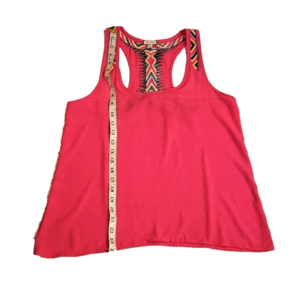 WOMENS Eyeshadow hot pink/magenta bohemian embroidered tank size Medium. - Picture 14 of 16